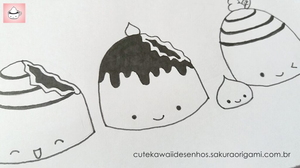 Doodle frutinhas kawaii – desenhando – Cute Kawaii Desenhos