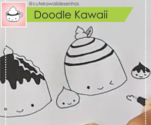 Doodle frutinhas kawaii – desenhando – Cute Kawaii Desenhos